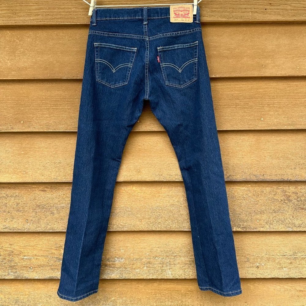 Levi’s 511 Kids Boys Denim Slim Dark Blue Jeans - Picture 6 of 12